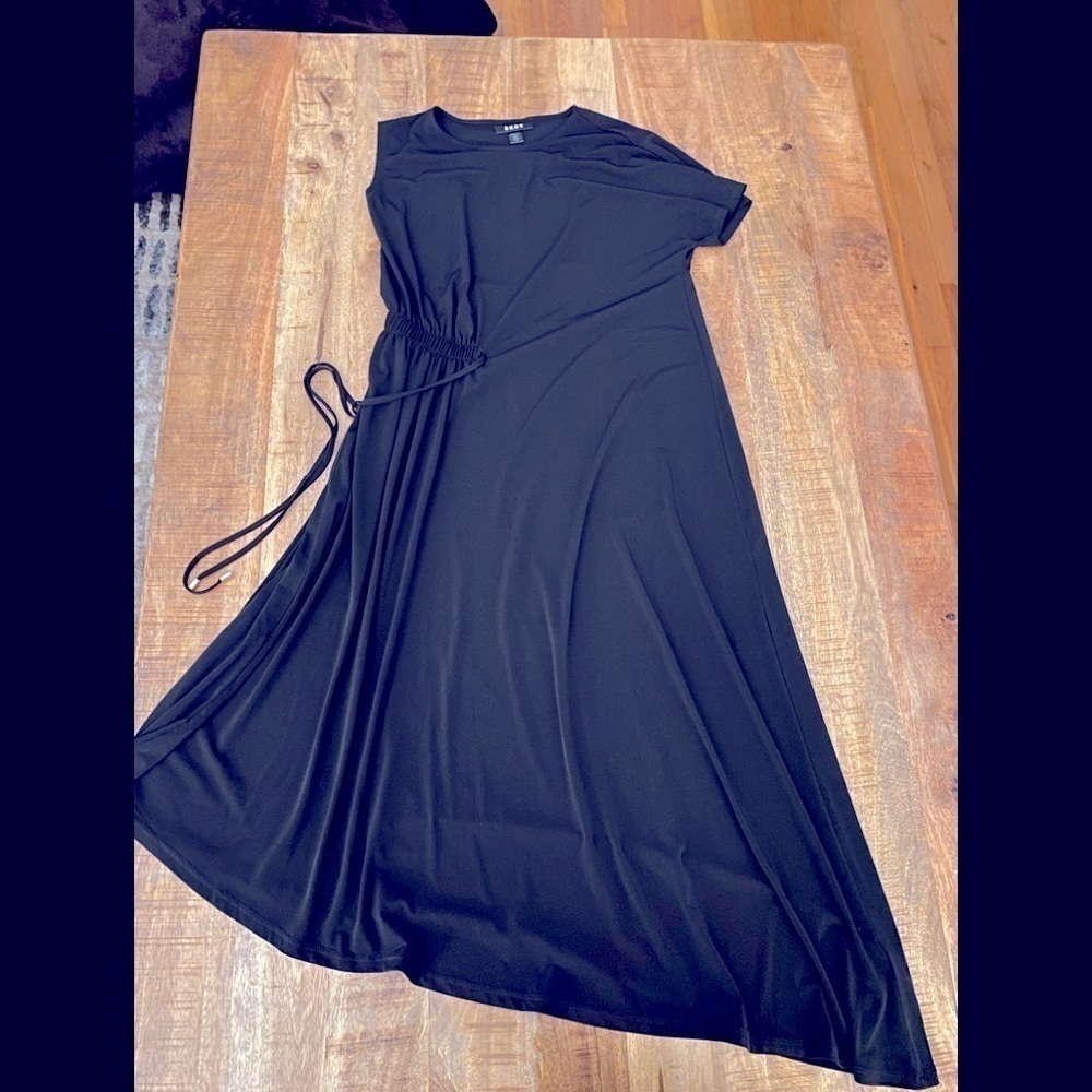 DKNY Jersey-feel midi dress with ruching